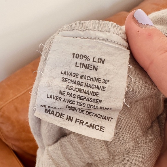 Vintage Linen midi skirt  - made in France - classic style - size L - Picture 5 of 5